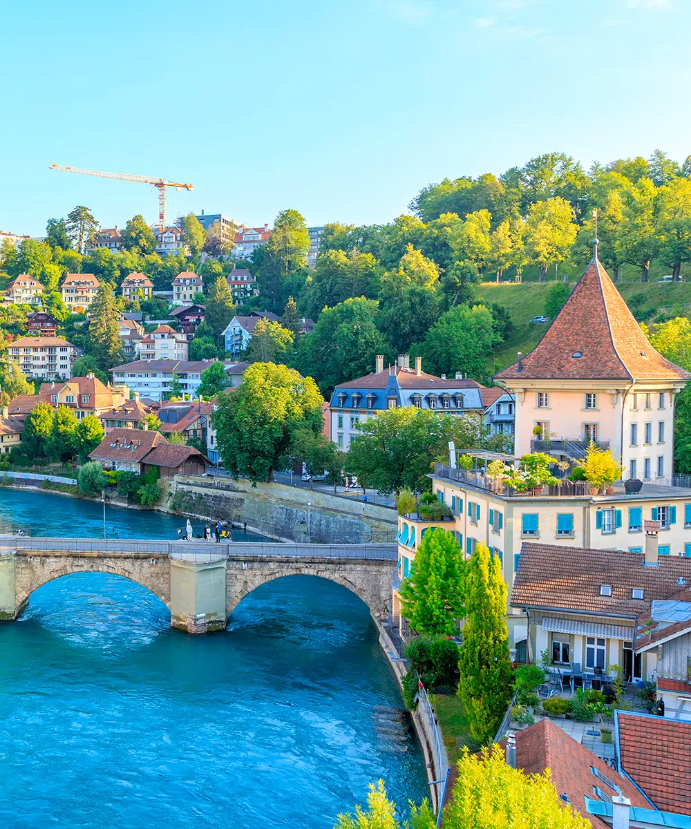 Bern, Switzerland. The Aare with the Untertorbrücke bridge